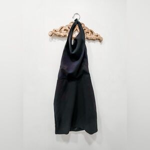 SHEIN Black Backless Halter Dress